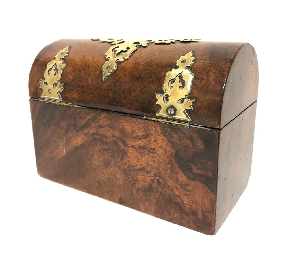 Victorian Walnut Brass Bound Stationery Box View III