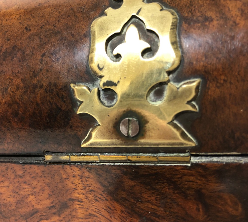 Victorian Walnut Brass Bound Stationery Box View V