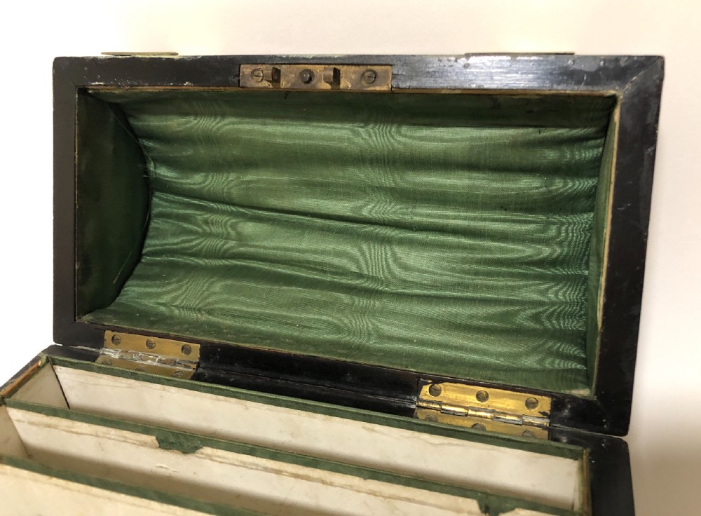 Victorian Walnut Brass Bound Stationery Box View X