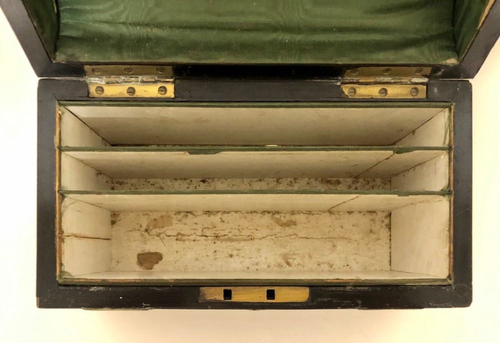 Victorian Walnut Brass Bound Stationery Box View XI