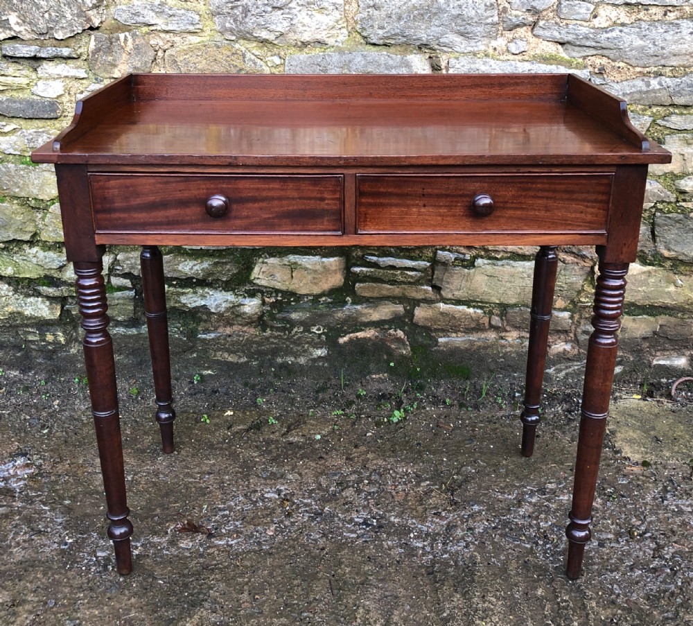 Victorian Mahogany Two Drawer Side Table View II