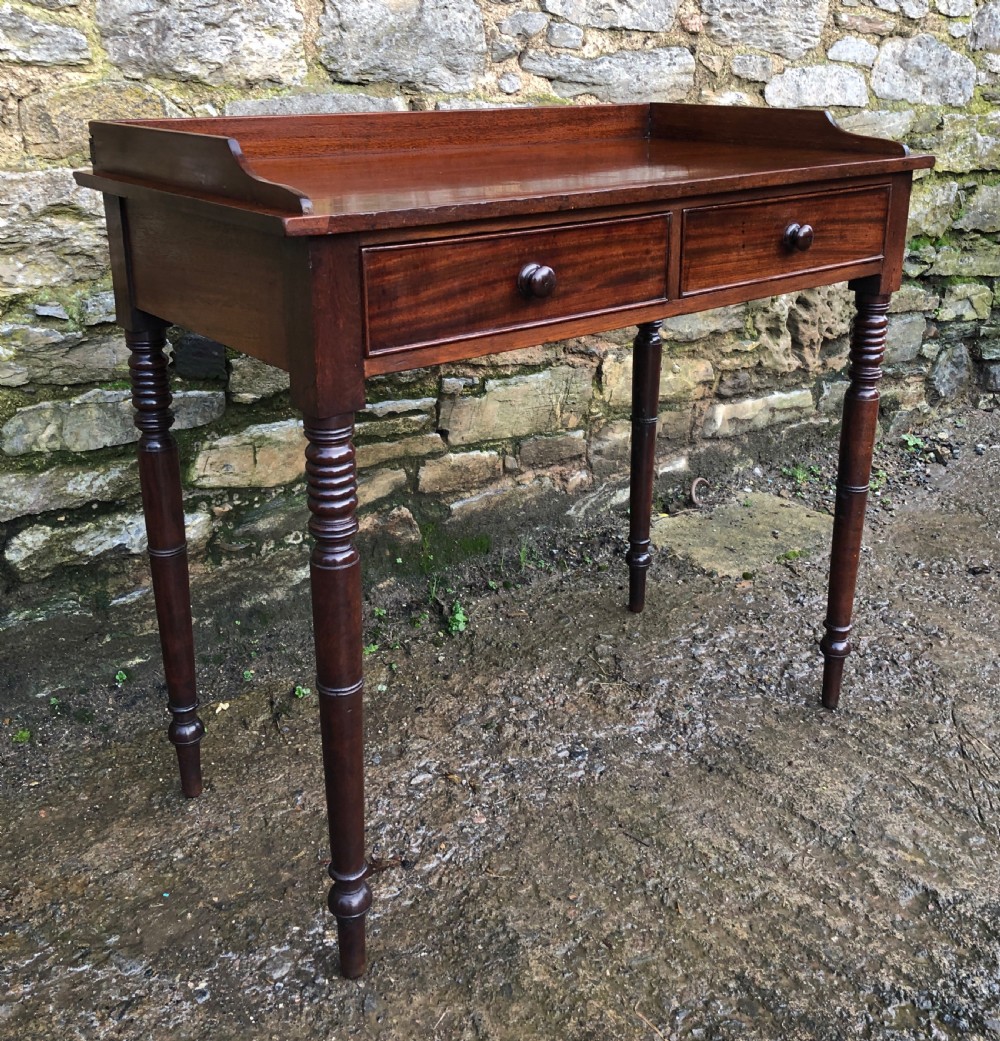 Victorian Mahogany Two Drawer Side Table View III