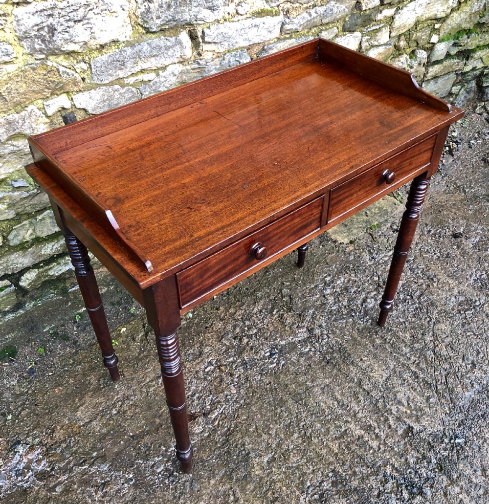 Victorian Mahogany Two Drawer Side Table View IV