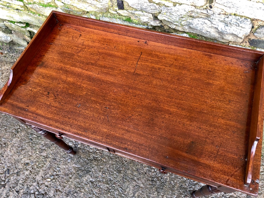 Victorian Mahogany Two Drawer Side Table View VIII
