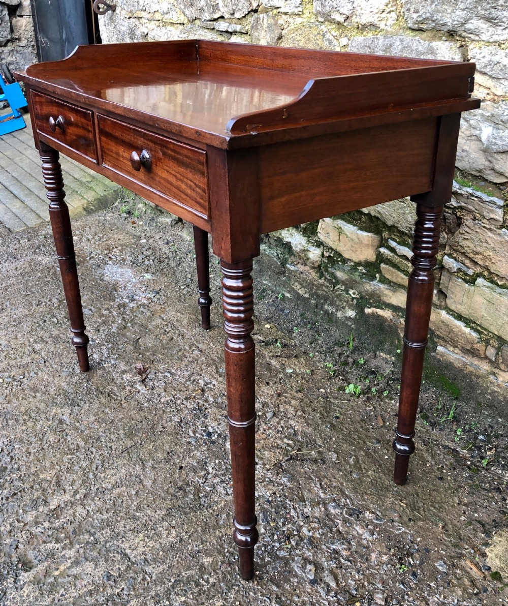 Victorian Mahogany Two Drawer Side Table View IX