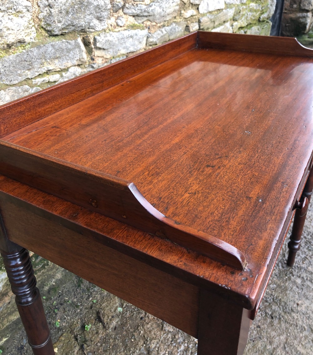Victorian Mahogany Two Drawer Side Table View XI