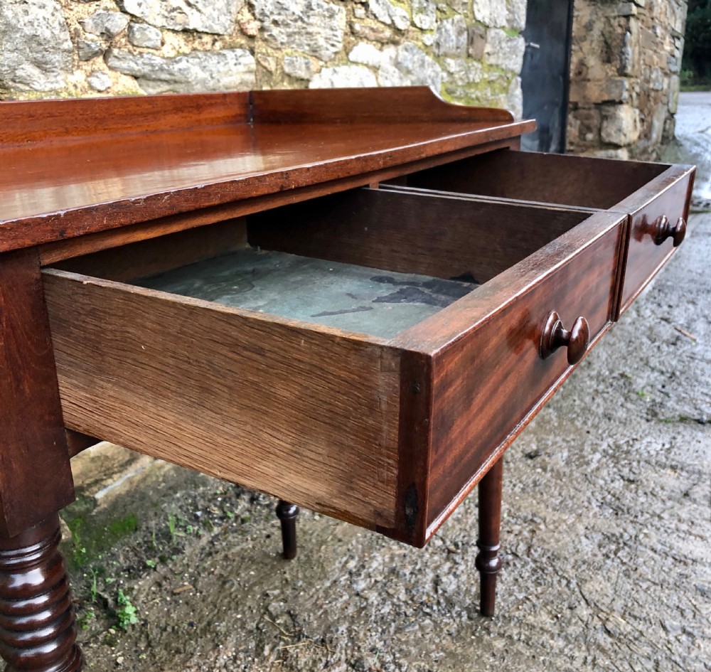 Victorian Mahogany Two Drawer Side Table View XIII