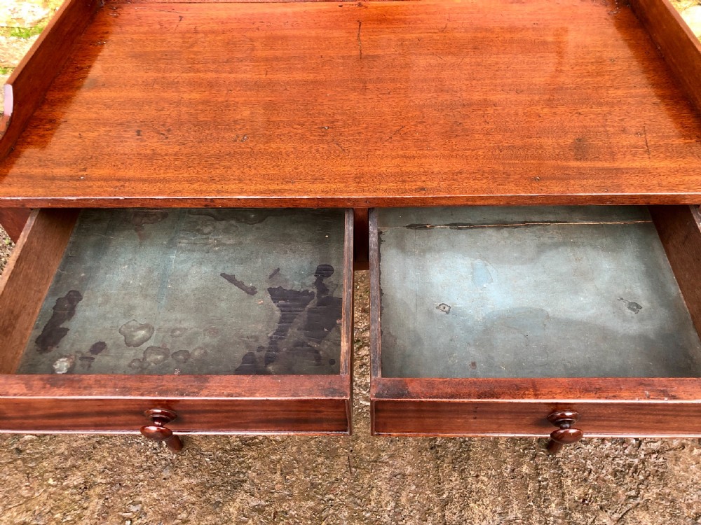 Victorian Mahogany Two Drawer Side Table View XV