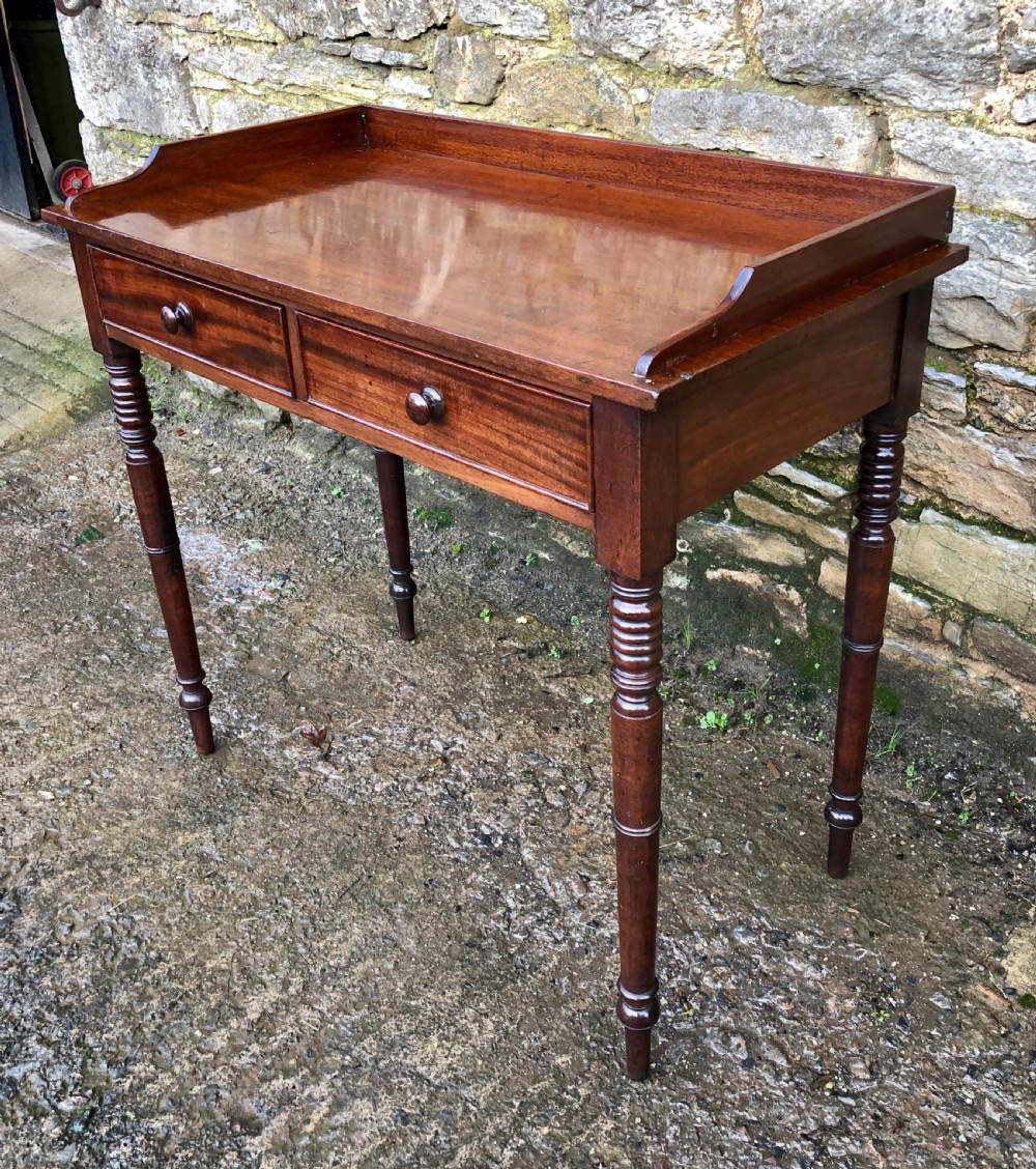 Victorian Mahogany Two Drawer Side Table View XVII