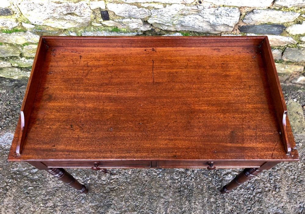 Victorian Mahogany Two Drawer Side Table View XVIII
