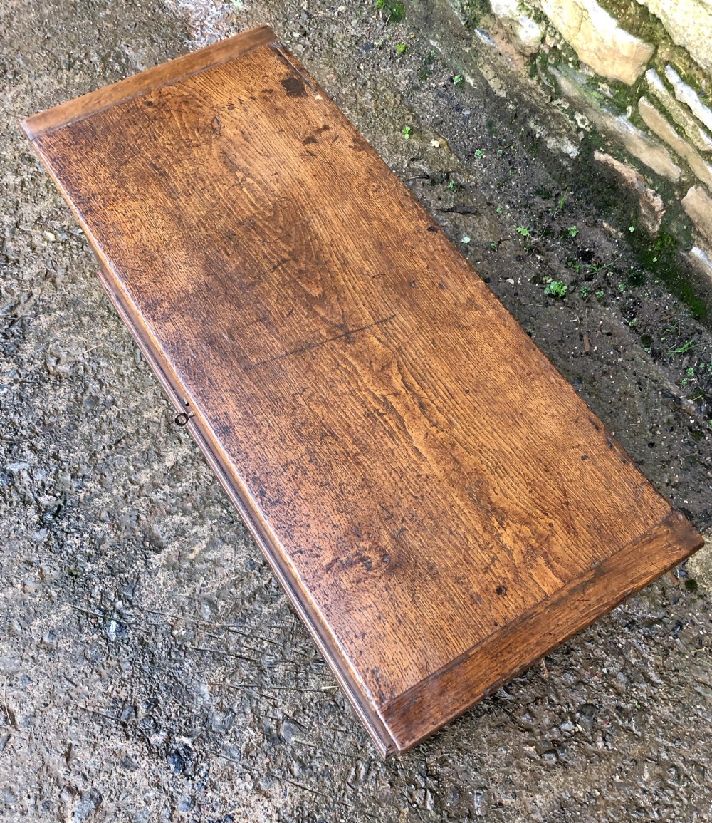 Antique 18th Century Oak Blanket Box Chest View IV