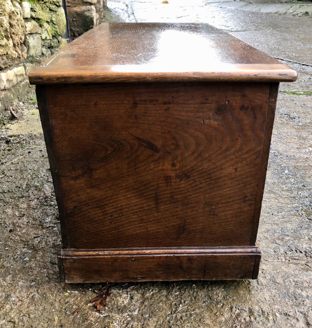 Antique 18th Century Oak Blanket Box Chest View VII