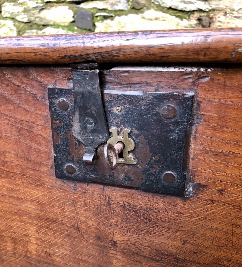 Antique 18th Century Oak Blanket Box Chest View VIII