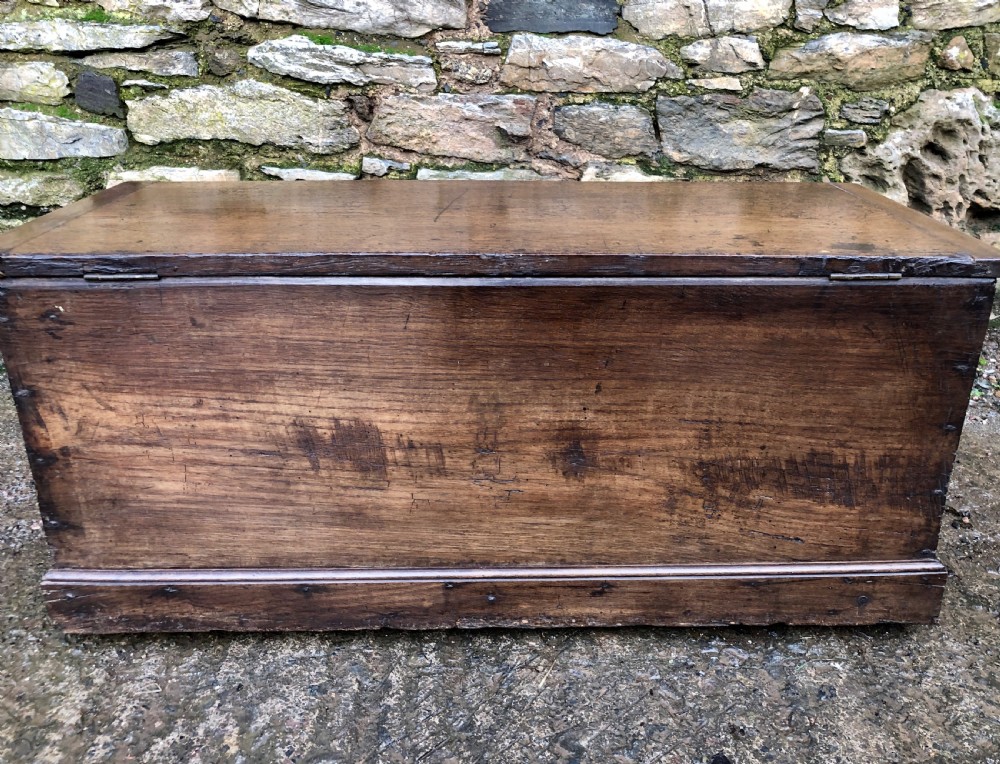 Antique 18th Century Oak Blanket Box Chest View IX