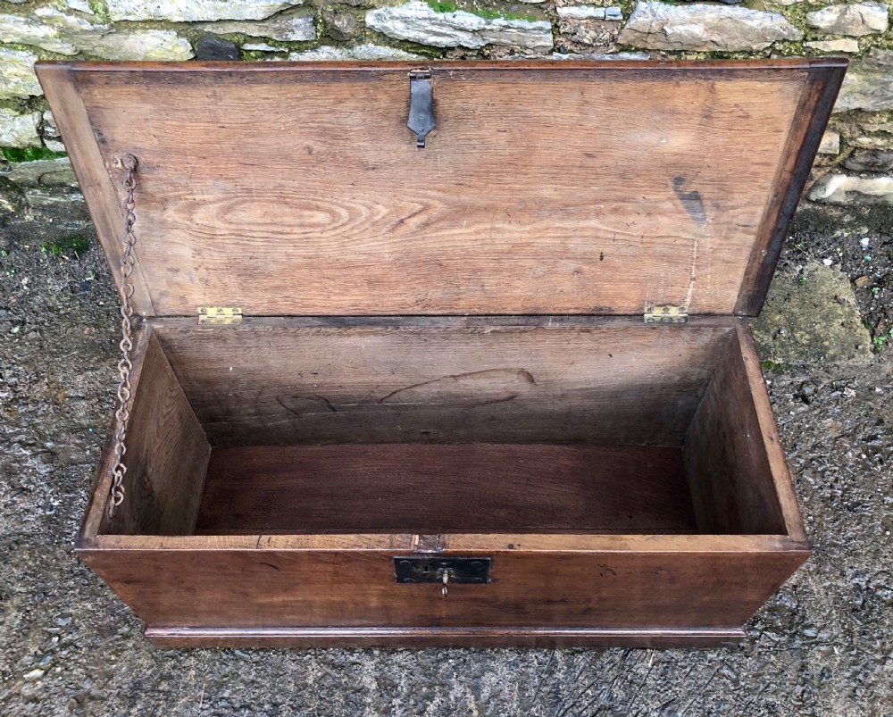 Antique 18th Century Oak Blanket Box Chest View XI