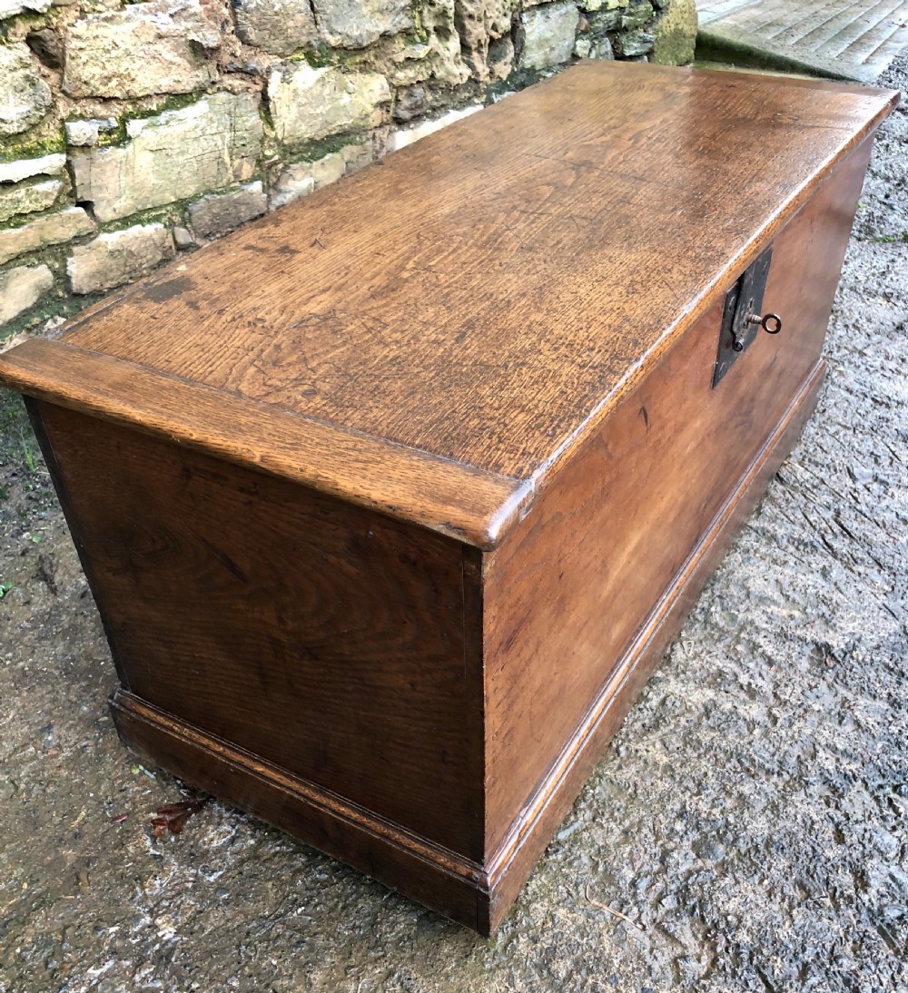 Antique 18th Century Oak Blanket Box Chest View XVI