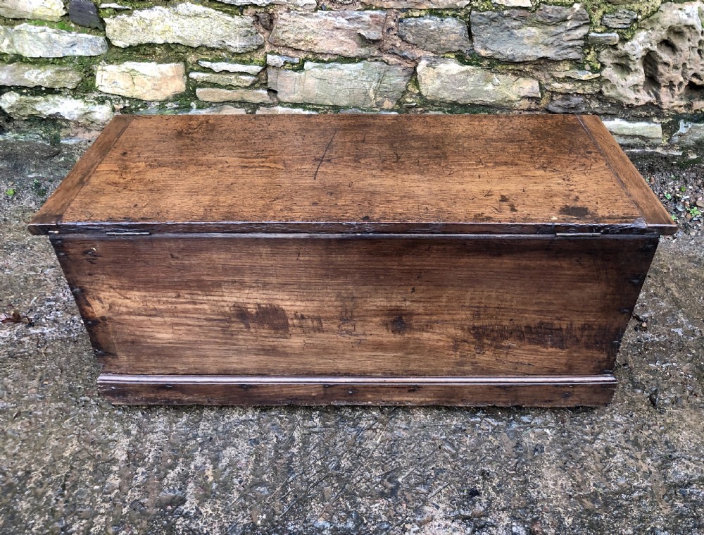 Antique 18th Century Oak Blanket Box Chest View XVII