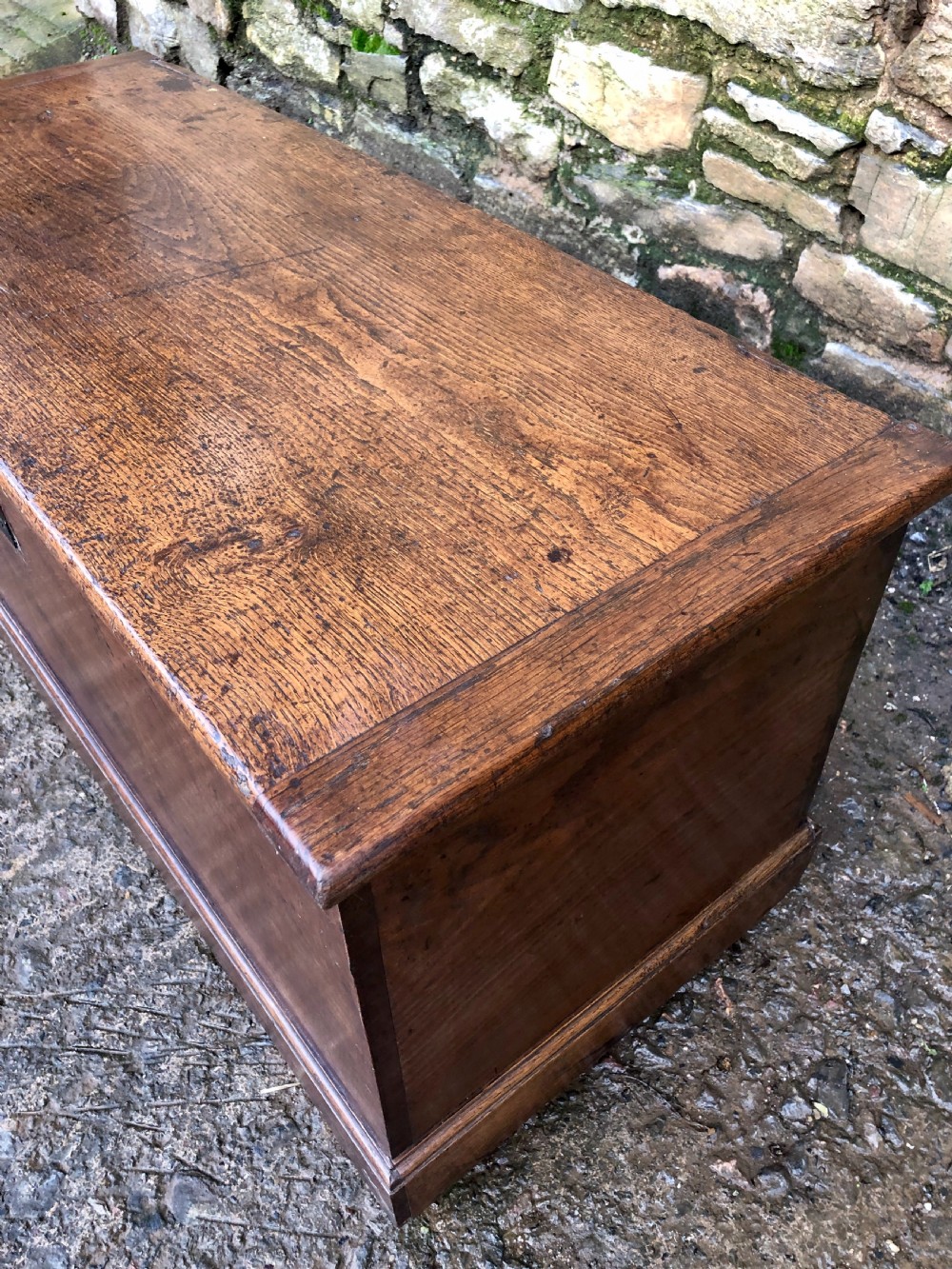 Antique 18th Century Oak Blanket Box Chest View XVIII