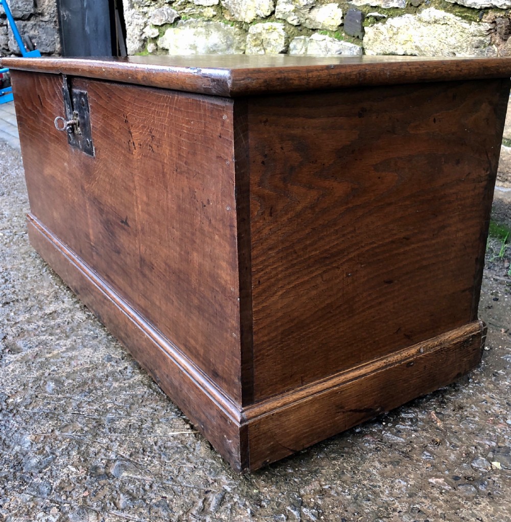 Antique 18th Century Oak Blanket Box Chest View XIX