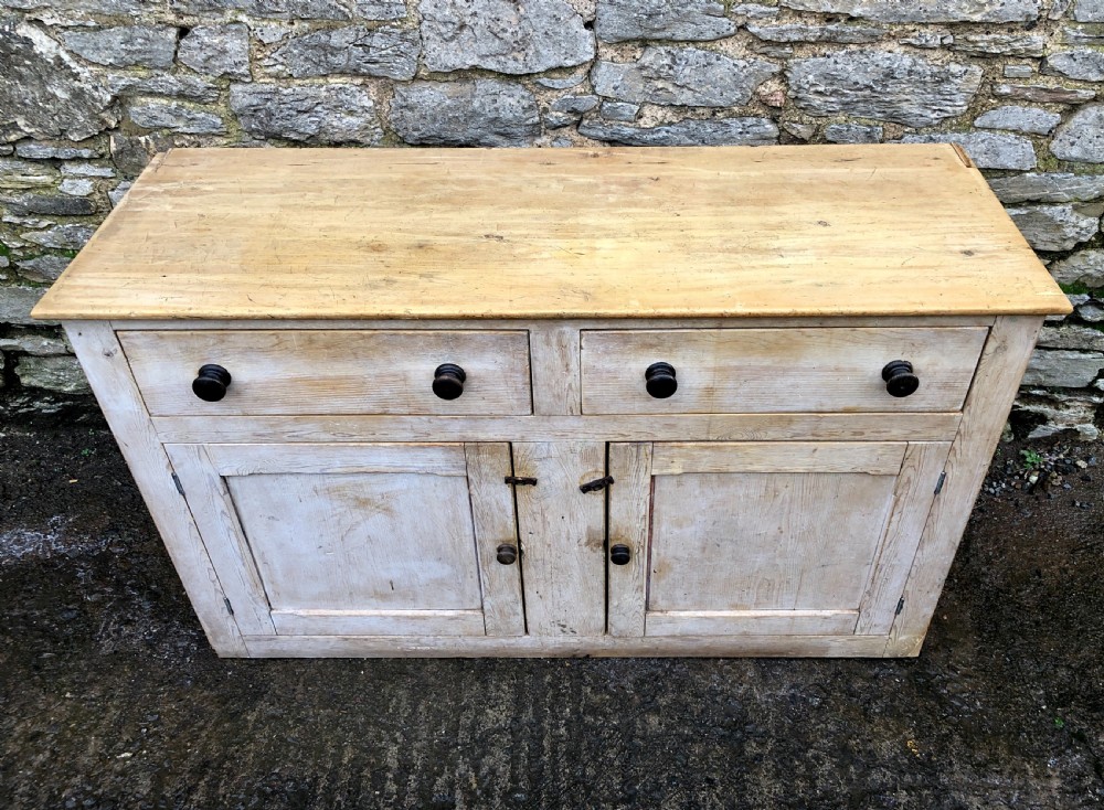 Large Victorian Stripped Pine Dresser Base View VI