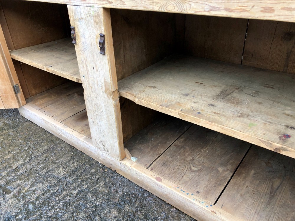 Large Victorian Stripped Pine Dresser Base View XIV