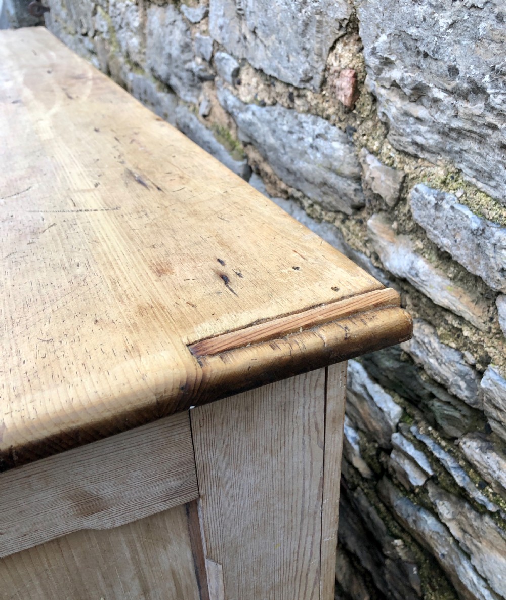 Large Victorian Stripped Pine Dresser Base View XVI