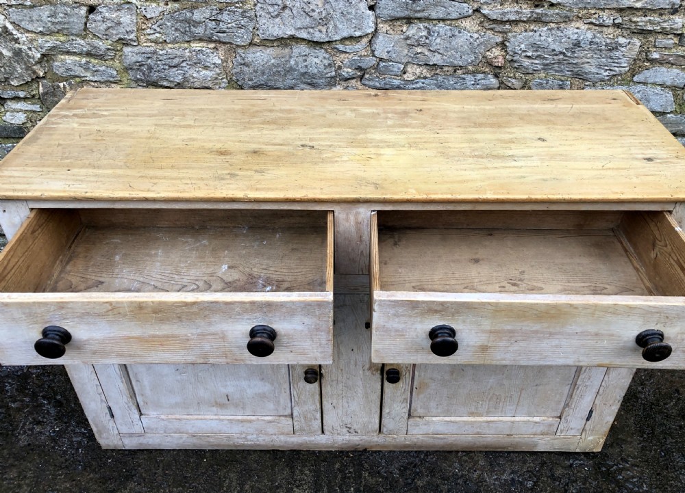 Large Victorian Stripped Pine Dresser Base View XVIII