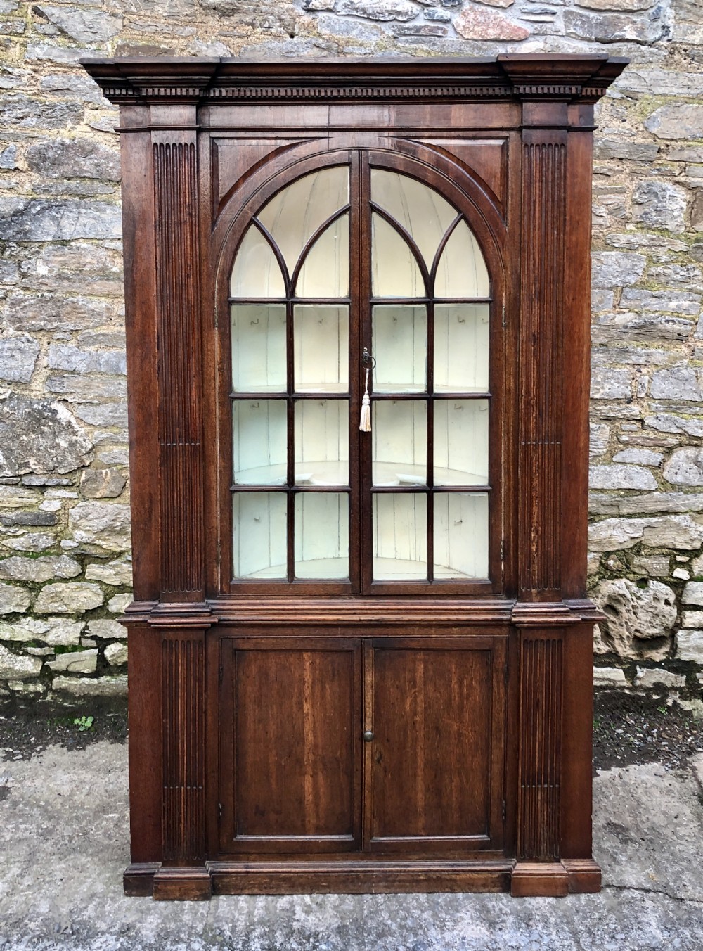 18th Century Oak Barrel Back Corner Cupboard
