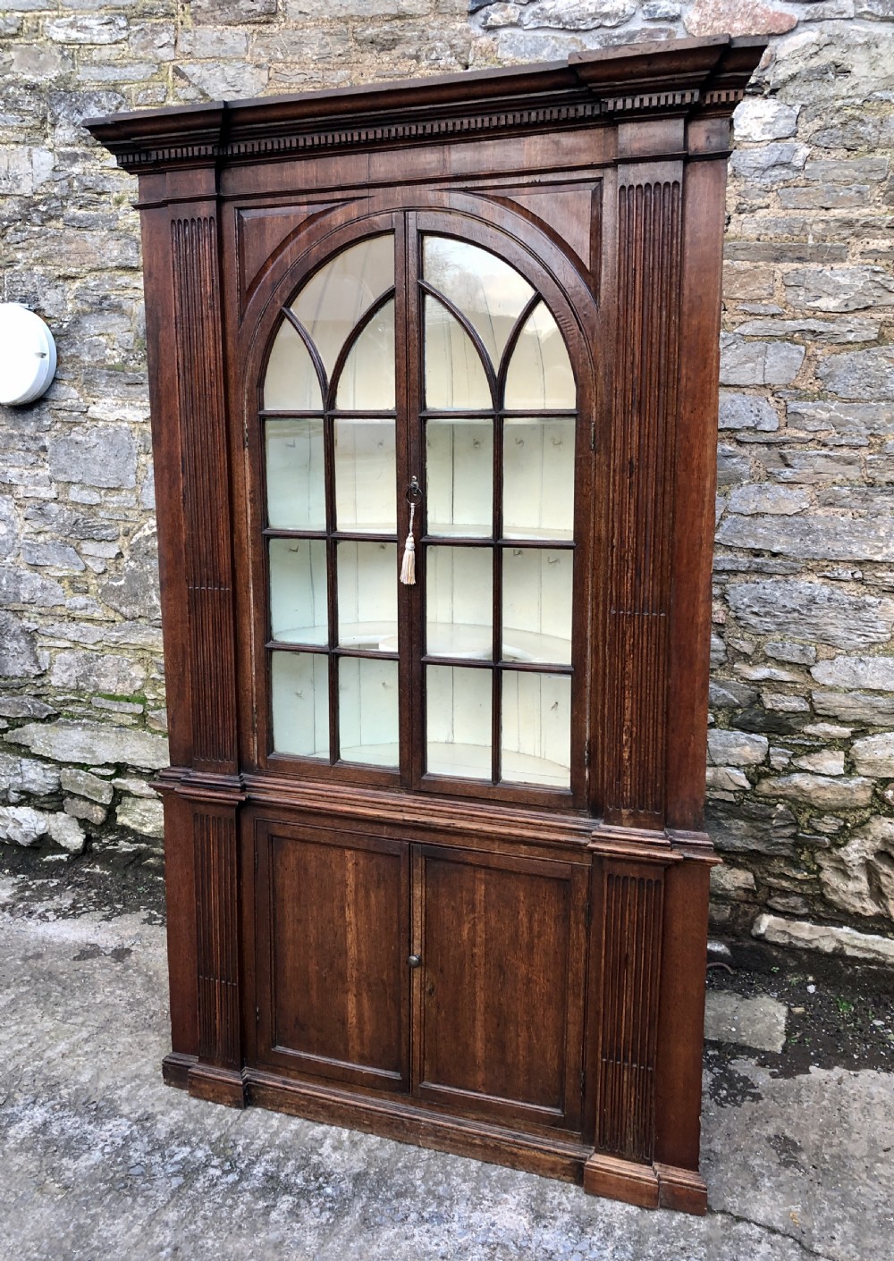 18th Century Oak Barrel Back Corner Cupboard View II