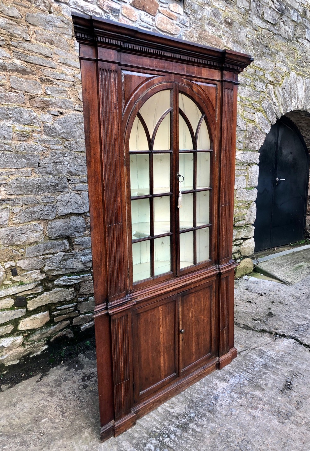 18th Century Oak Barrel Back Corner Cupboard View IV