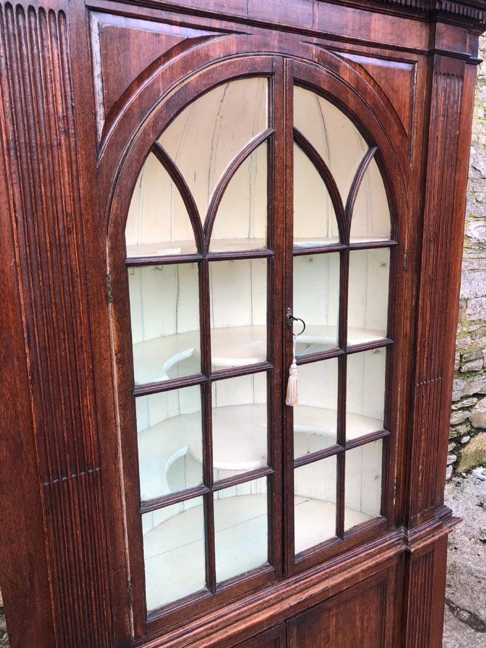 18th Century Oak Barrel Back Corner Cupboard View V