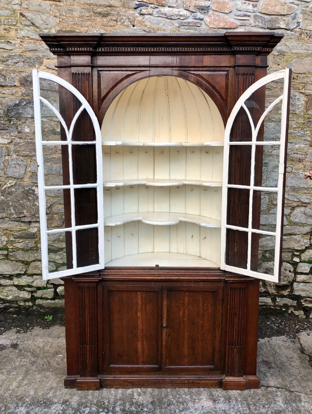 18th Century Oak Barrel Back Corner Cupboard View IX