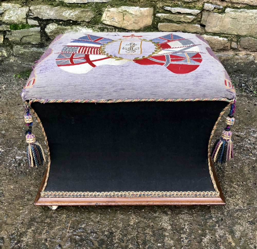 Antique Ottoman with Naval Embroidery