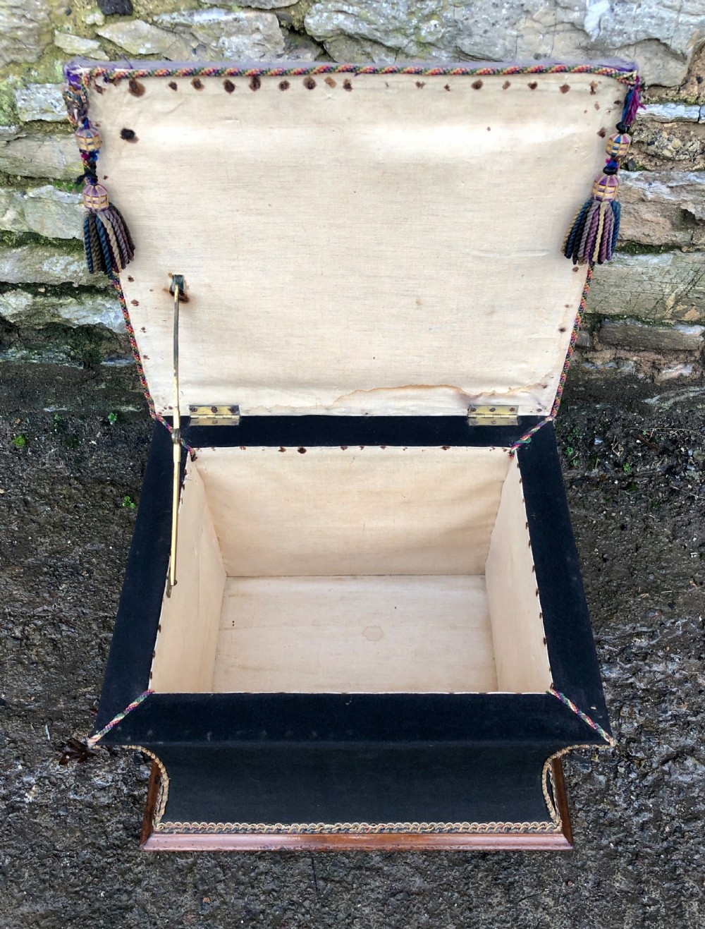 Antique Ottoman with Naval Embroidery View VII