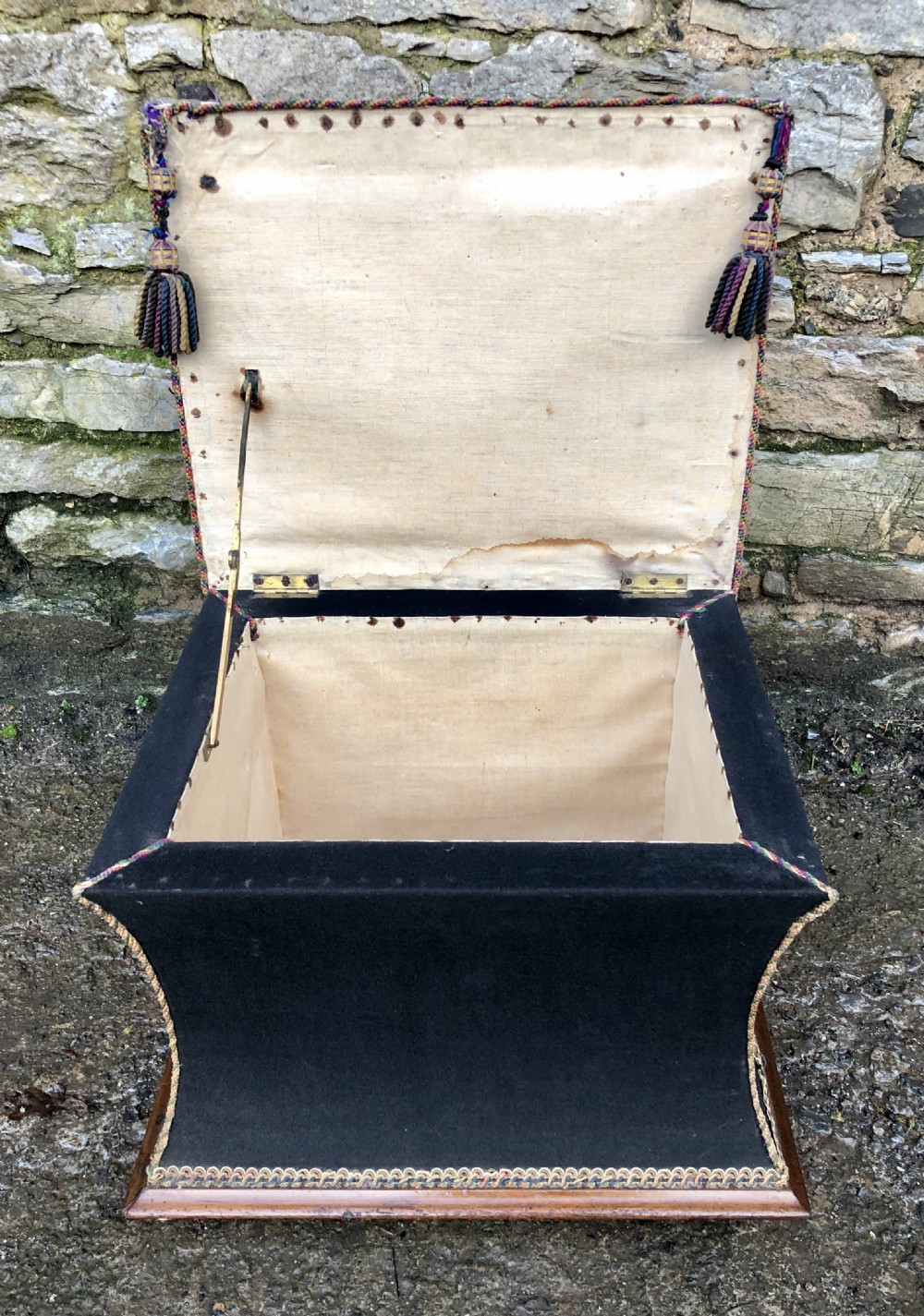 Antique Ottoman with Naval Embroidery View XII