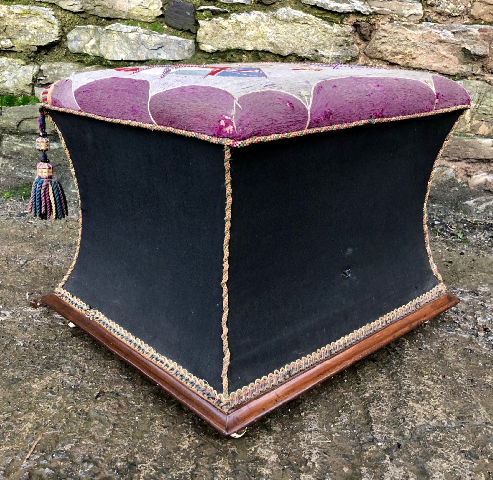 Antique Ottoman with Naval Embroidery View XIII