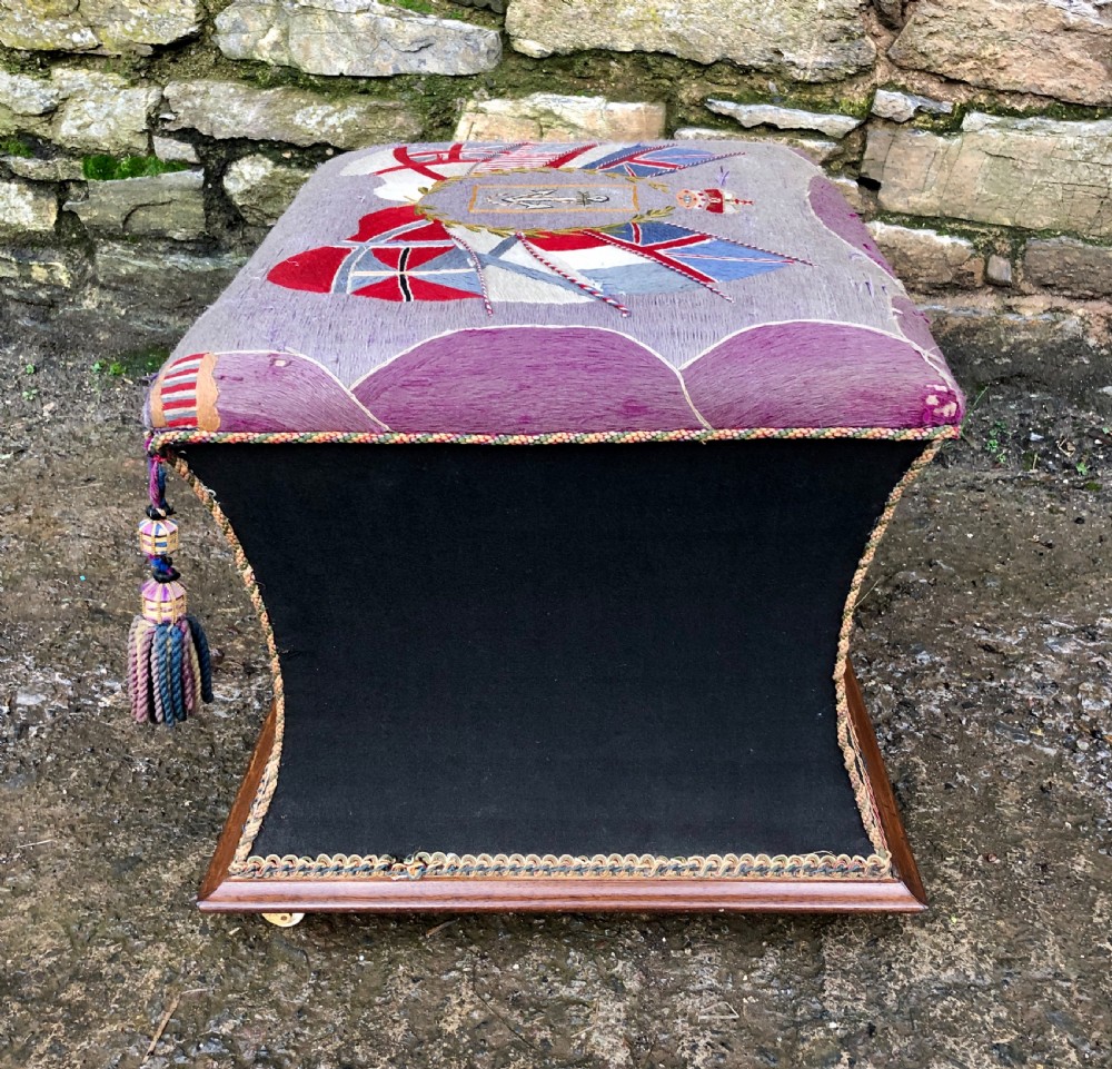 Antique Ottoman with Naval Embroidery View XVII
