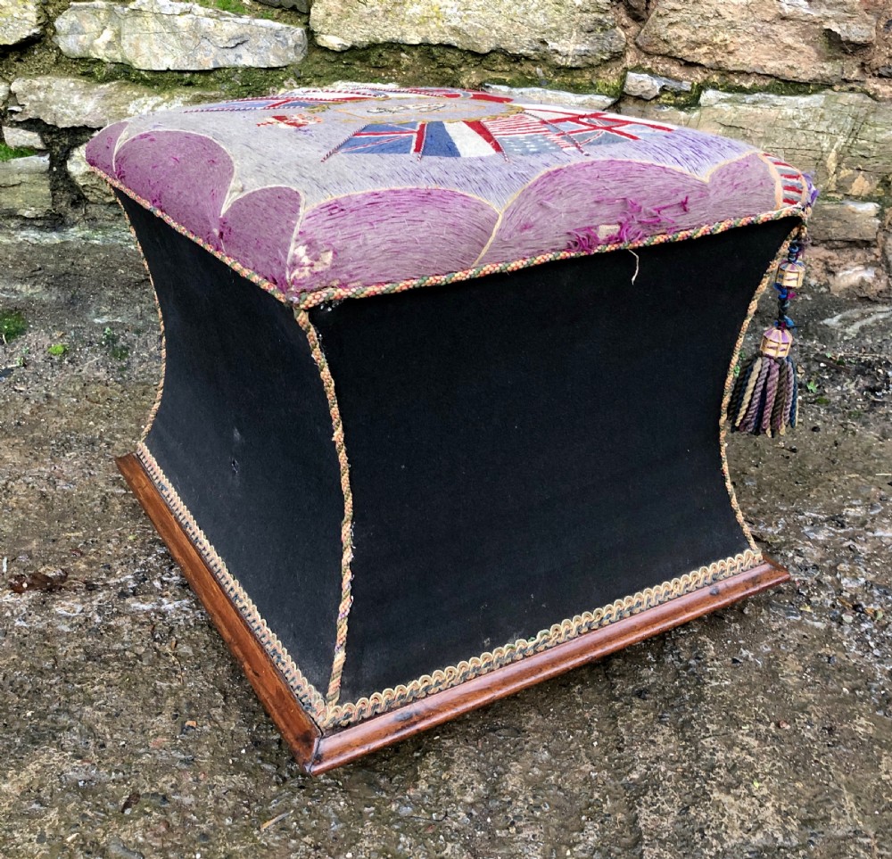 Antique Ottoman with Naval Embroidery View XXI
