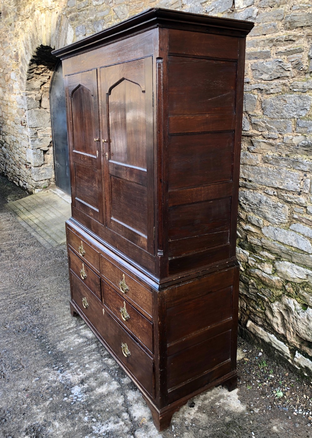 18th Century Oak Livery Cupboard Wardrobe View IV