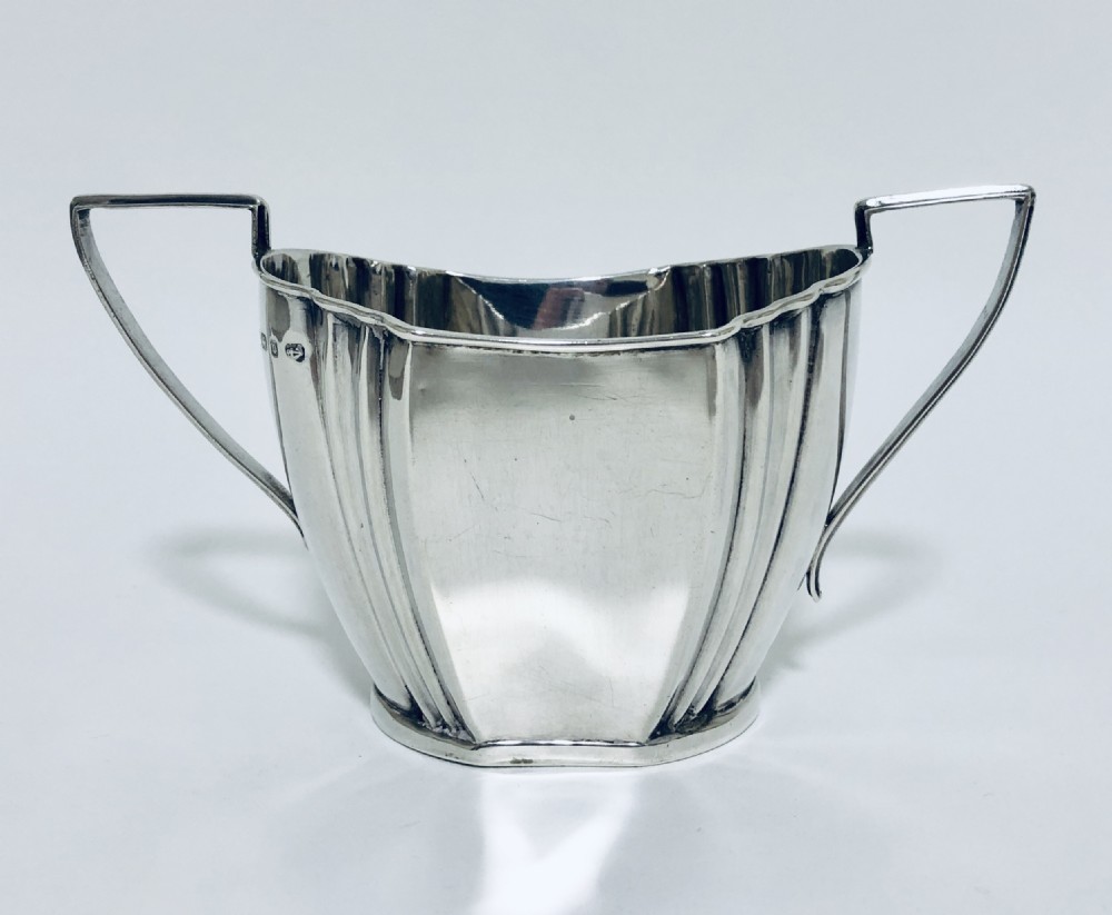 Victorian Solid Sterling Silver Twin Handled Sugar Bowl