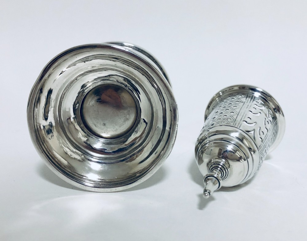 Antique Solid Sterling Silver Sugar Shaker Caster View X