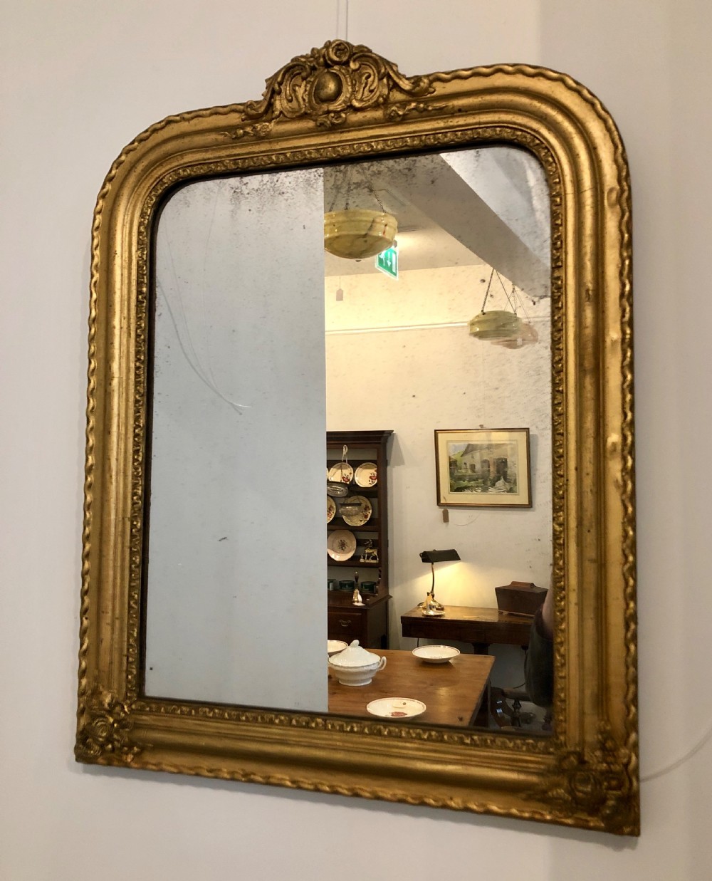 Antique French Louis Philippe Style Gilt Wall Mirror View IV