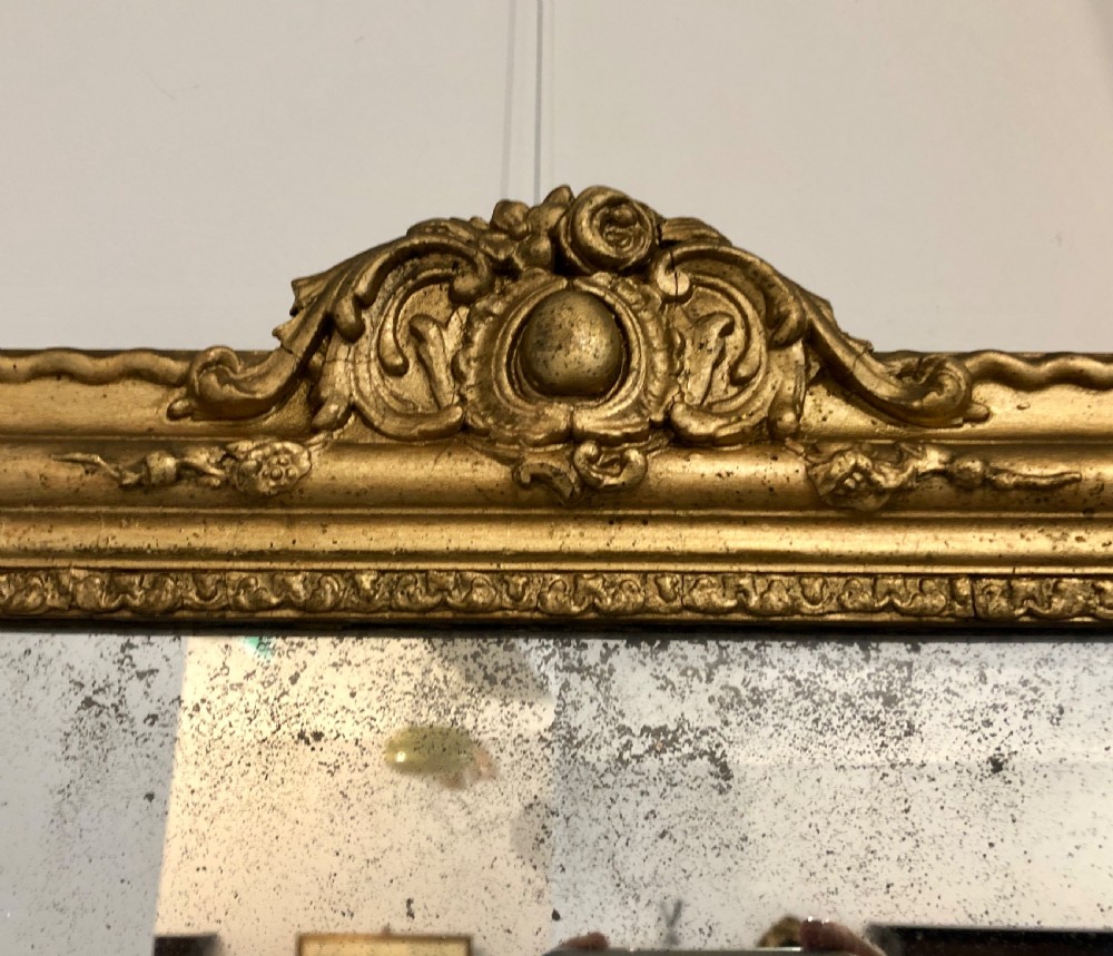 Antique French Louis Philippe Style Gilt Wall Mirror View V