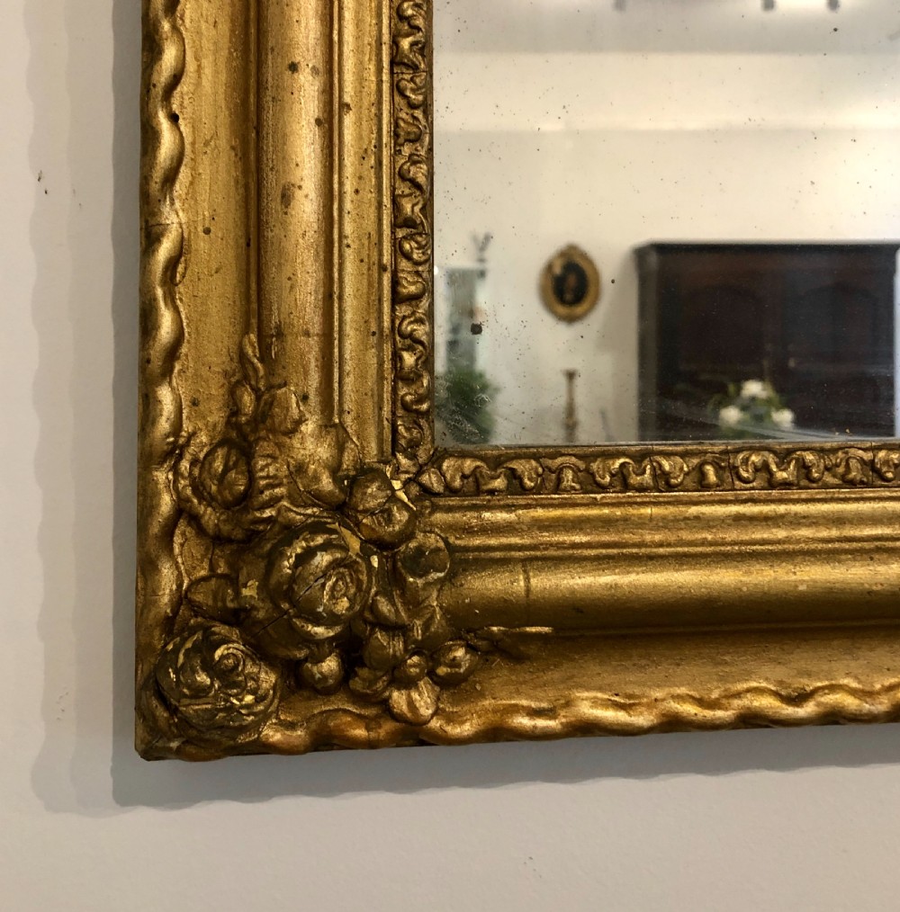 Antique French Louis Philippe Style Gilt Wall Mirror View VI