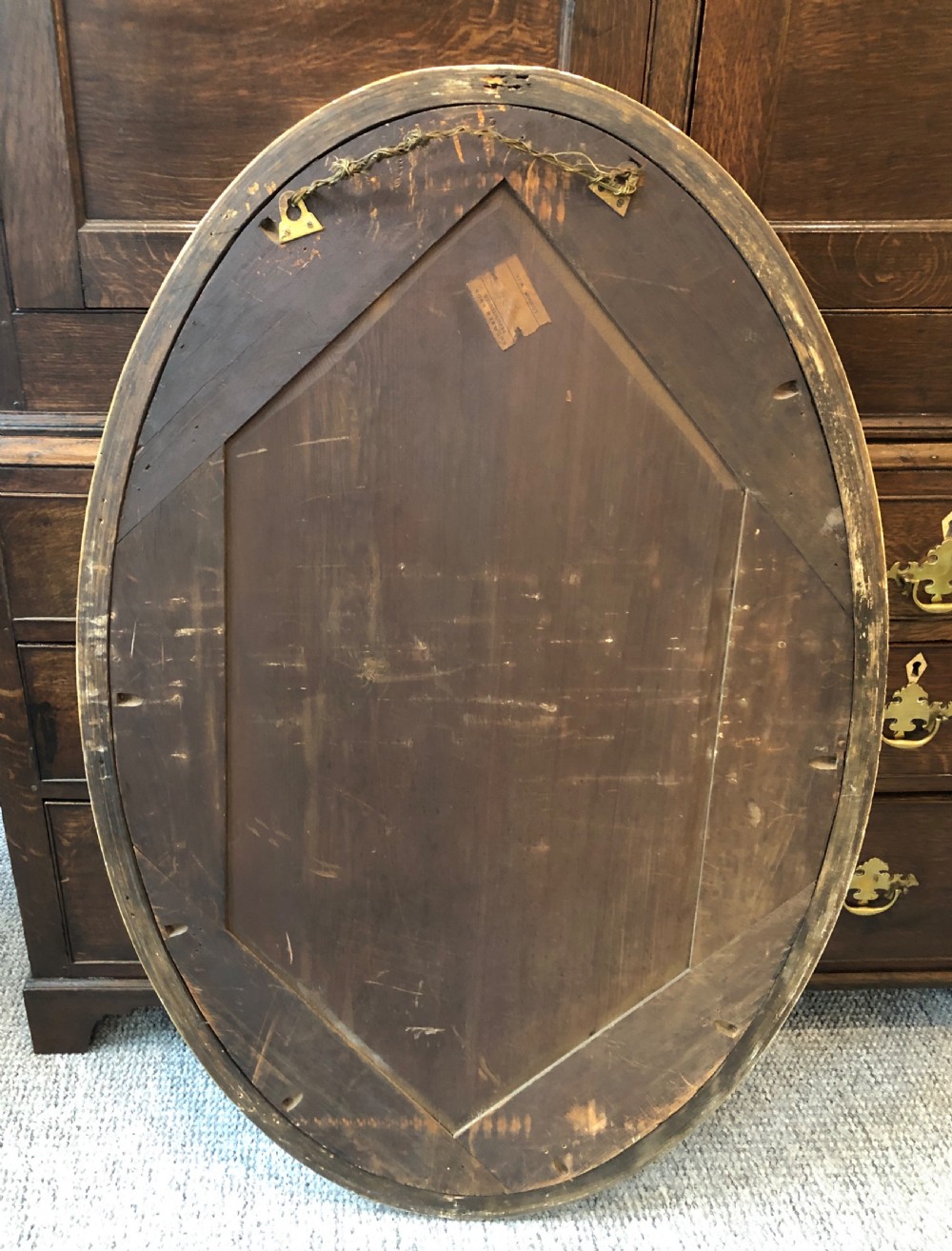 Antique Gilt Oval Marginal Wall Mirror View V