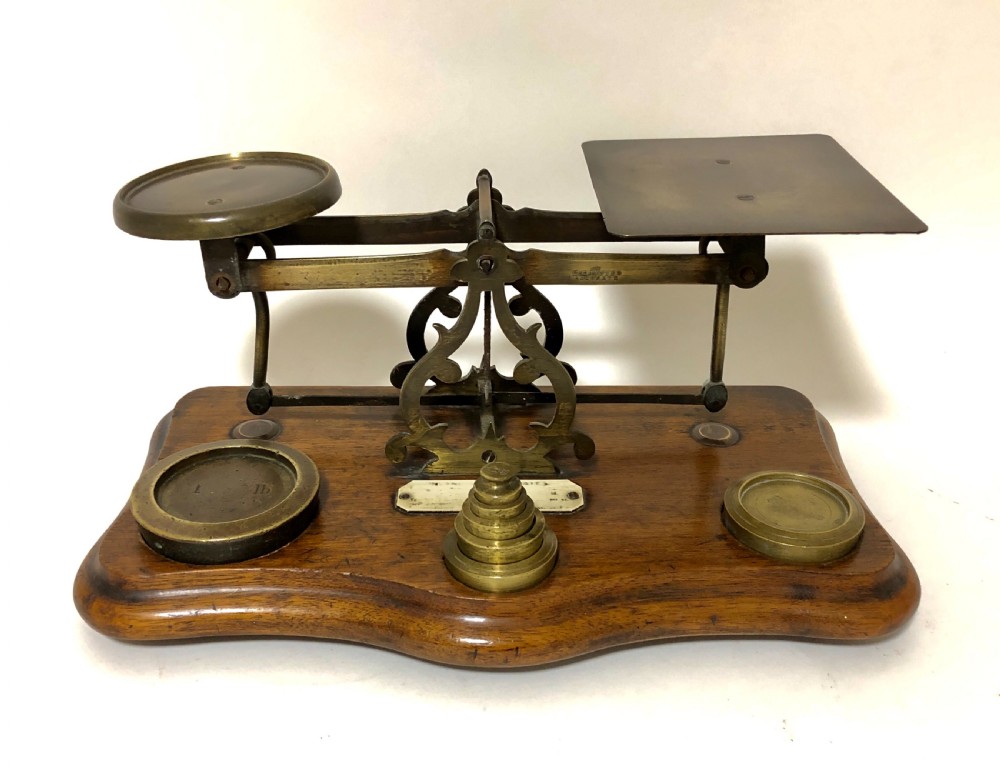 Antique Brass Postal Letter Scales and Weights