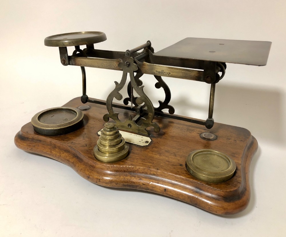 Antique Brass Postal Letter Scales and Weights View II