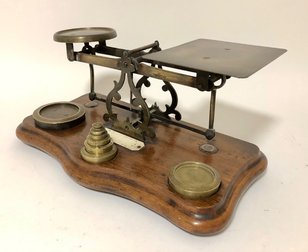 Antique Brass Postal Letter Scales and Weights View V