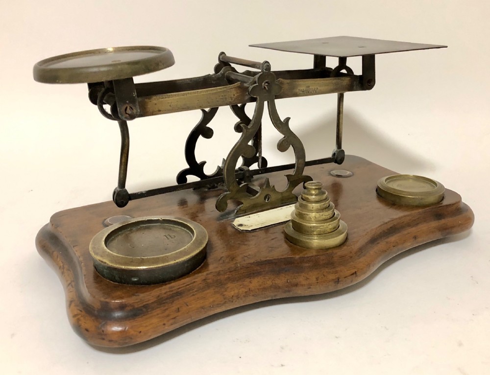 Antique Brass Postal Letter Scales and Weights View IX