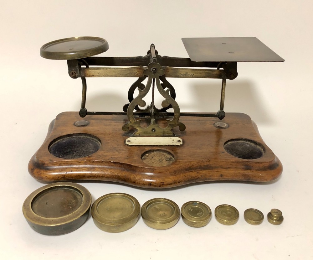 Antique Brass Postal Letter Scales and Weights View XI